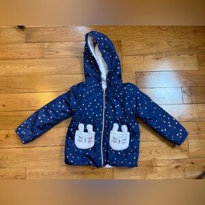 Penelope Mack Bunny and Stars Fleece Lined Jacket